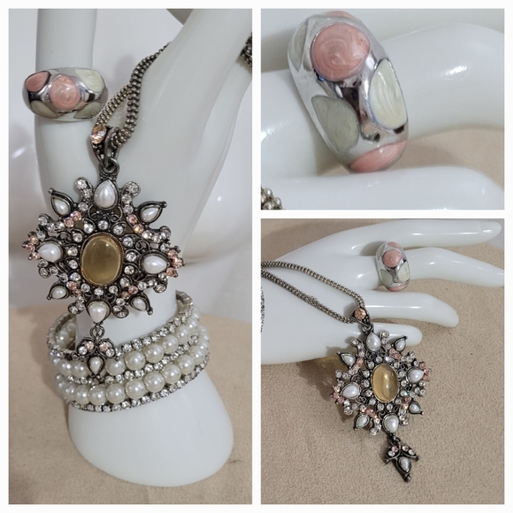 Silver and Pink RING / 7 - Picture 2 of 2